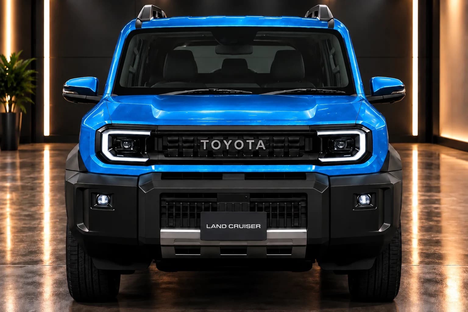 Another view of a vehicle wrapped in AusPPF Liquid Metal Sapphire paint protection film, in a showroom.